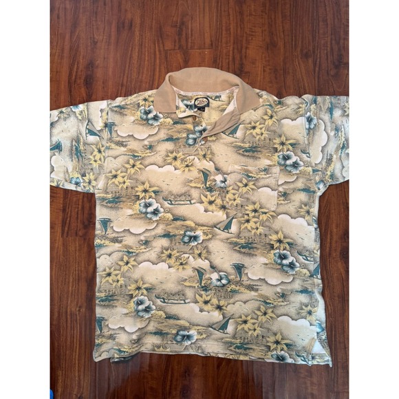 Tommy Bahama Other - Vintage Tommy Bahama Hawaiian Polo Shirt Size Medium Retro Green Beach